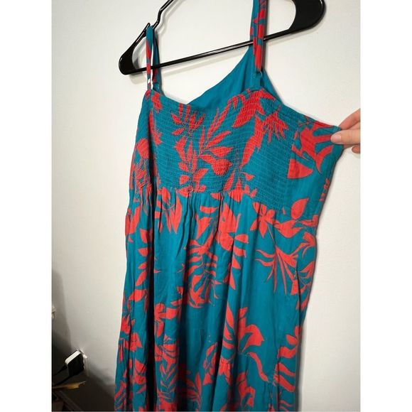 Old Navy Blue Summer Aqua Full Length Dress Summer Patterned XXL Spring - Picture 7 of 7